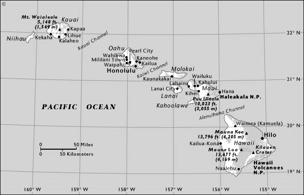 ハワイ諸島地図